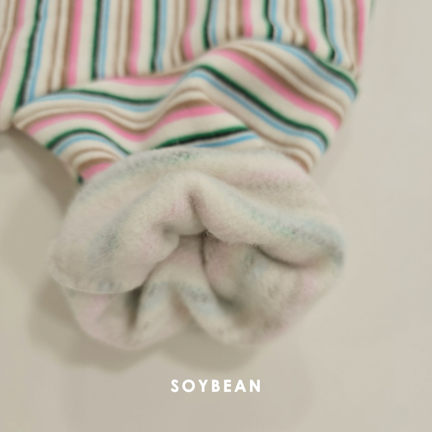 (Pre-order) Soybean Kids Winter - Rainbow Mochi Fleece-Lined Top & Bottom Set 무지개모찌상하복 (2 Colors)