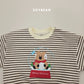 (Pre-order) Soybean Kids Winter - Snowball Stripe Fleece-Lined Top & Bottom Set 스노우볼단가라상하 (3 Colors)