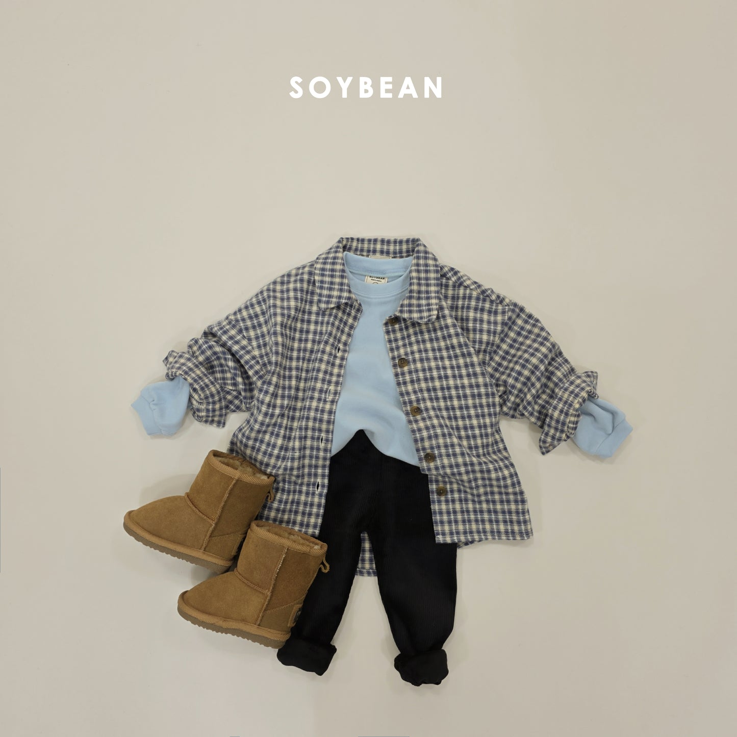 (Pre-order) Soybean Kids Winter - Forming Loose Fleece-Lined Tee 포밍루즈티셔츠 (7 Colors)