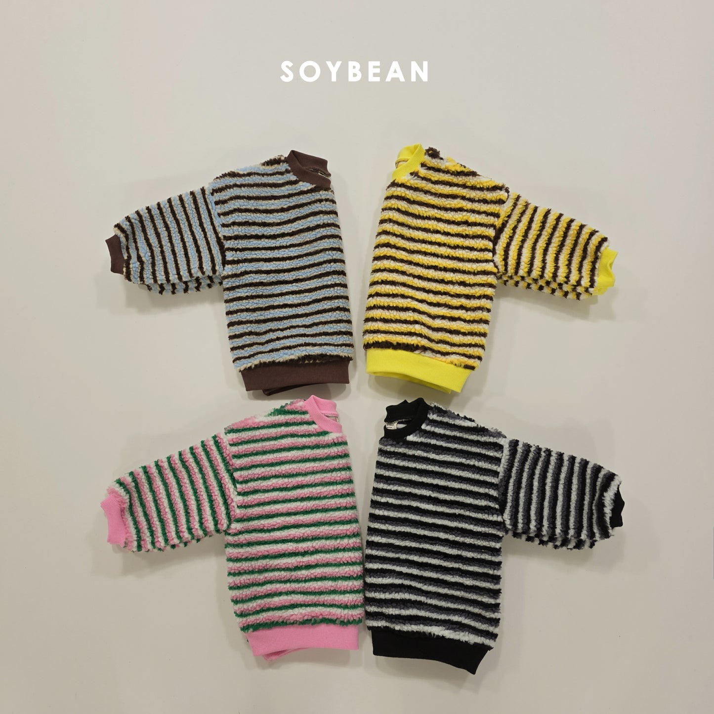 (Pre-order) Soybean Kids Winter - Color Cotton Candy Sherpa Sweatshirt 칼라솜사탕맨투맨 (4 Colors)
