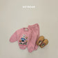 (Pre-order) Soybean Kids Winter - Picnic Fleece-Lined Top & Bottom Set 피크닉양기모상하 (2 Colors)