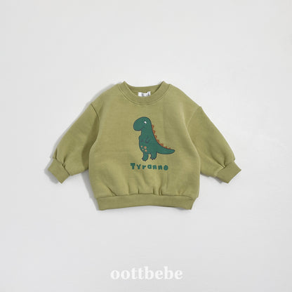 (Pre-order) OOTTBEBE Winter - Dino Friends Fleece Sweatshirt 공룡맨투맨(양기모) 4 Colors)