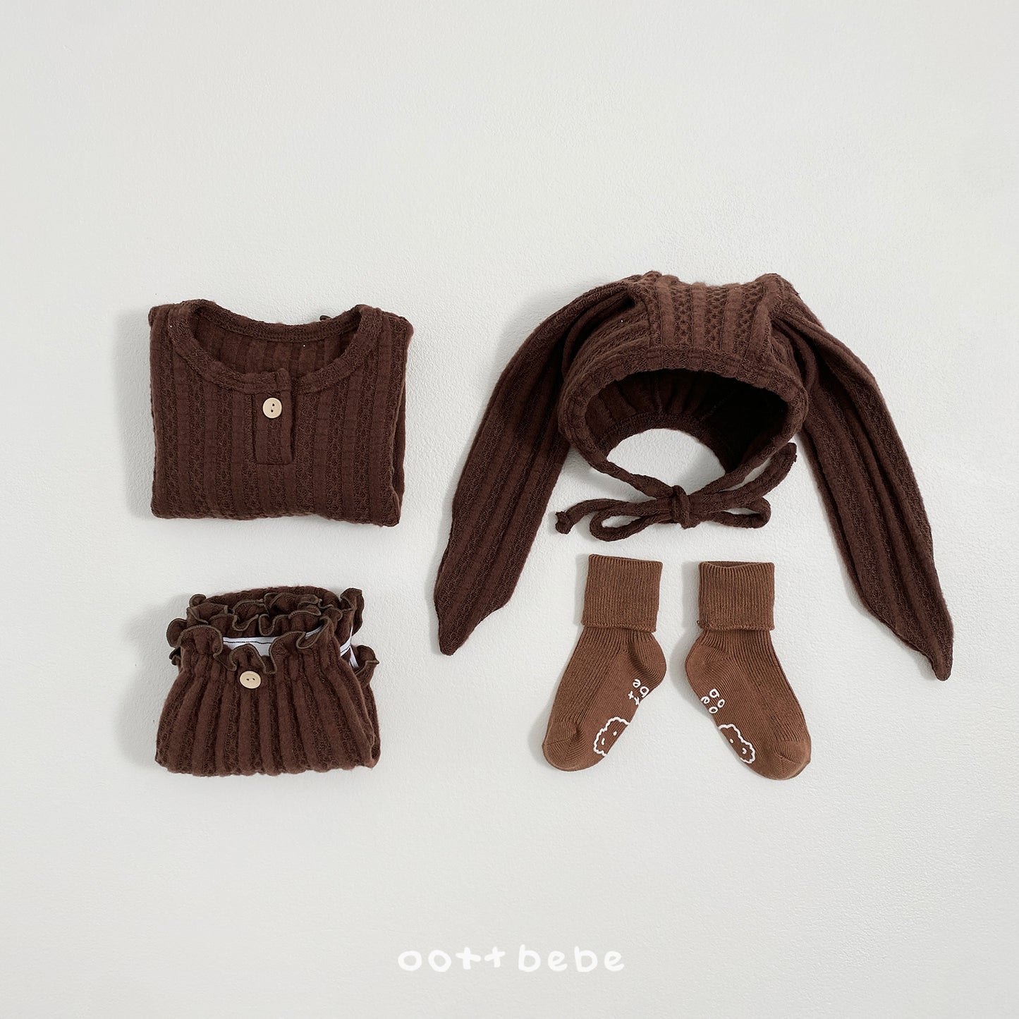 (Pre-order) OOTTBEBE Winter - Monshell Bunny Bonnet 몽쉘토끼보넷 (3 Colors)