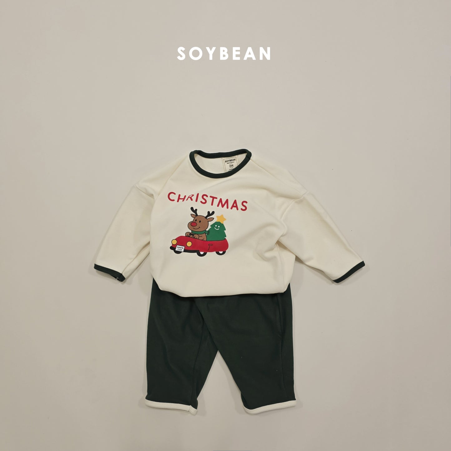 (Pre-order) Soybean Kids Winter - Merry Mongle Loose Pajama Set 메리몽글루즈실내복 (2 Colors)