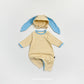 (Pre-order) OOTTBEBE Spring - Modal Heart Romper & Bunny Ear Bonnet Set 모달하트전신슈트+토끼보넷 (4 Colors)