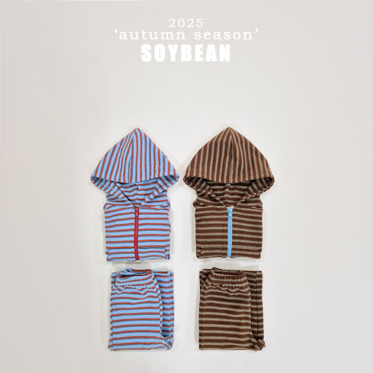 (Pre-order) Soybean Kids - Y2K Stripe Top & Bottom Set Y2K스트라이프셋업 (2 Colors)