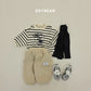 (Pre-order) Soybean Kids Winter - Jumping Bunny Stripe Fleece-Lined Sweatshirt 점핑버니단가라맨투맨 (3 Colors)