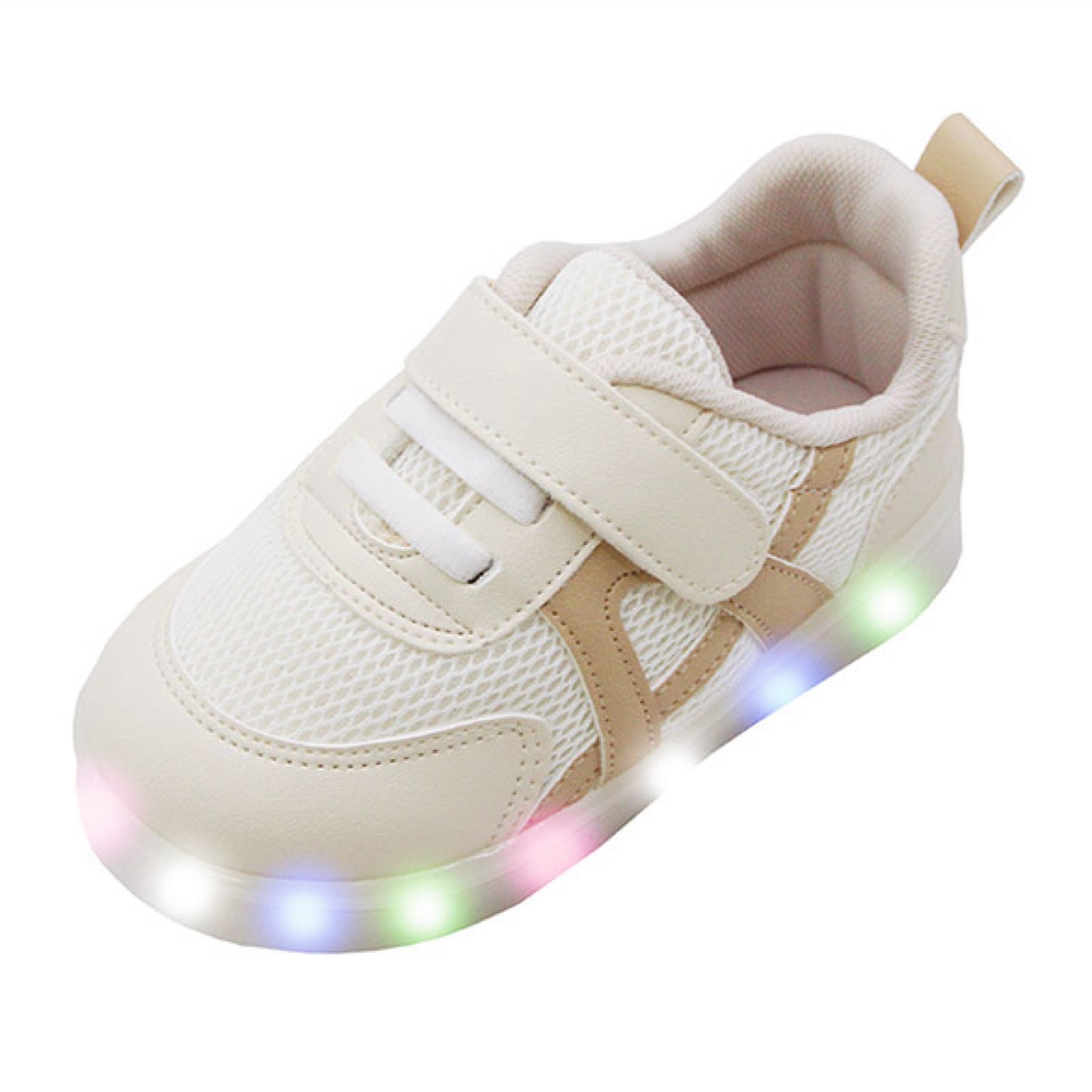 (Pre-order) KoongsKoongs Kids’ Bread LED Light-up Sneakers (Butter Beige)