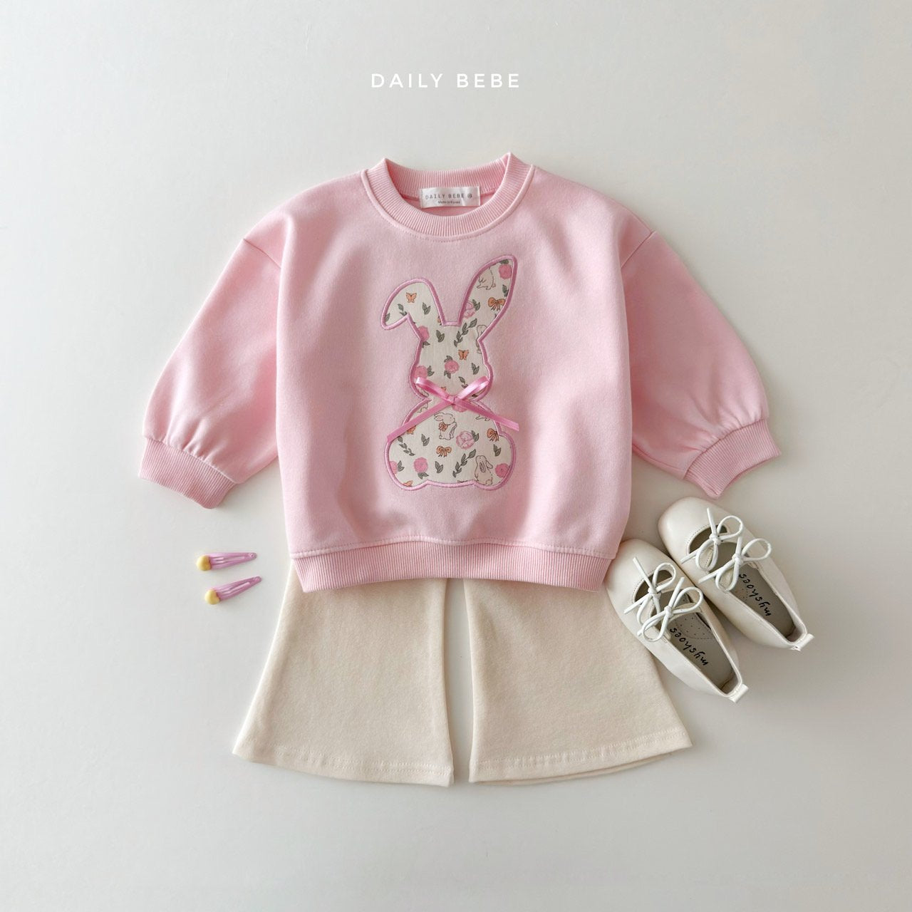 (In-stock) Daily Bebe Spring - Kids' Floral Sweatshirt 플로럴 맨투맨 (2 Colors) (Copy)