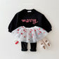 (Pre-order) Daily Bebe Winter - Kids' Embroidered Merry Candy Cane Sweatshirt 자수메리맨투맨 (2 Colors)