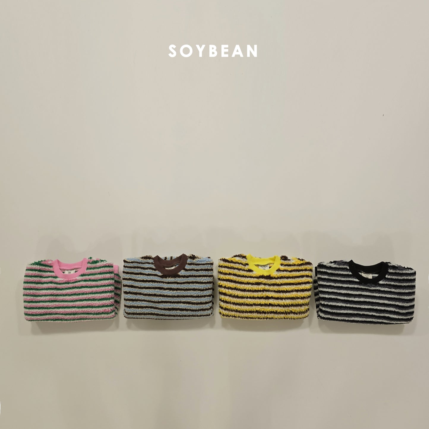 (Pre-order) Soybean Kids Winter - Color Cotton Candy Sherpa Sweatshirt 칼라솜사탕맨투맨 (4 Colors)