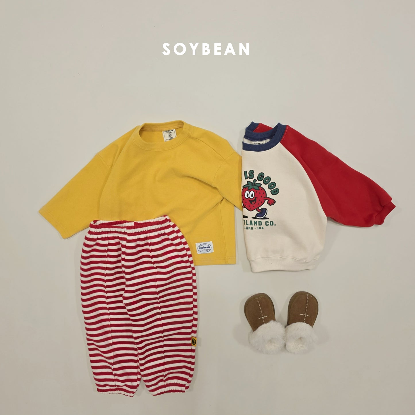 (Pre-order) Soybean Kids Winter - Fruit Raglan Fleece-Lined Sweatshirt 과일양기모맨투맨 (2 Colors)