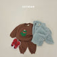 (Pre-order) Soybean Kids Winter - Dinosaur Bouclé Embroidery Fleece-Lined Top & Bottom Set 공룡부클자수상하복 (3 Colors)