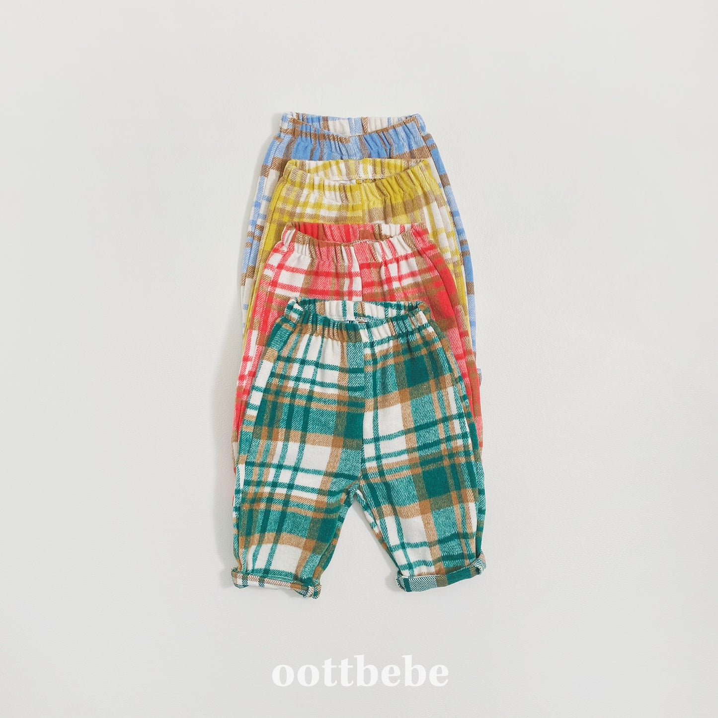(Pre-order) OOTTBEBE Winter - Cozy Check Pants 웨하스체크팬츠 (4 Colors)