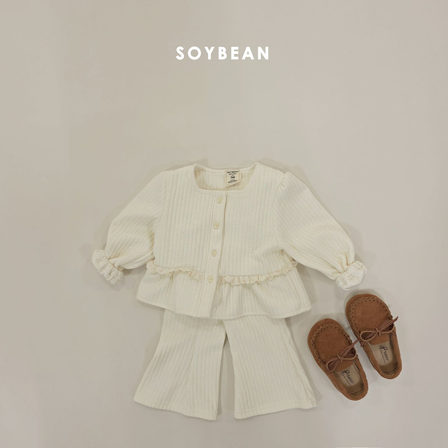 (Pre-order) Soybean Kids Winter - Mochi Square Top & Bottom Set 모찌스퀘어상하 (2 Colors)