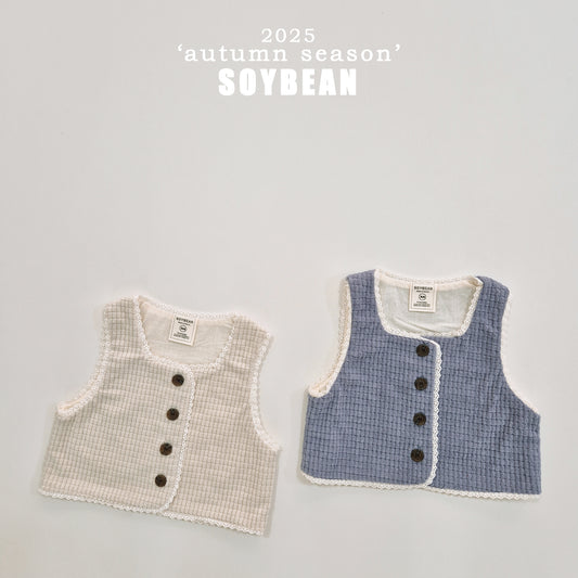(Pre-order) Soybean Kids - Little Lace Vest 꼬마레이스조끼 (2 Colors)