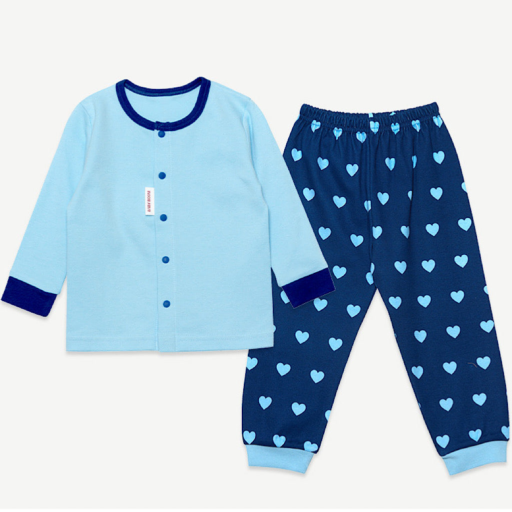 (Baby Boom) Cotton Long-Sleeve Pajama Set (2 Colors)
