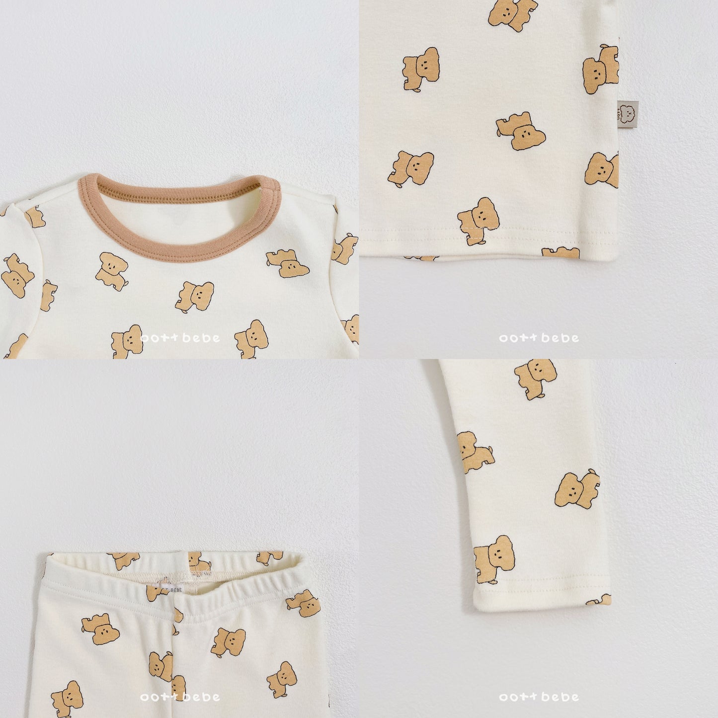 (Pre-order) OOTTBEBE Winter - Mung-Mung Pajama Set 멍멍실내복 (2 Colors)