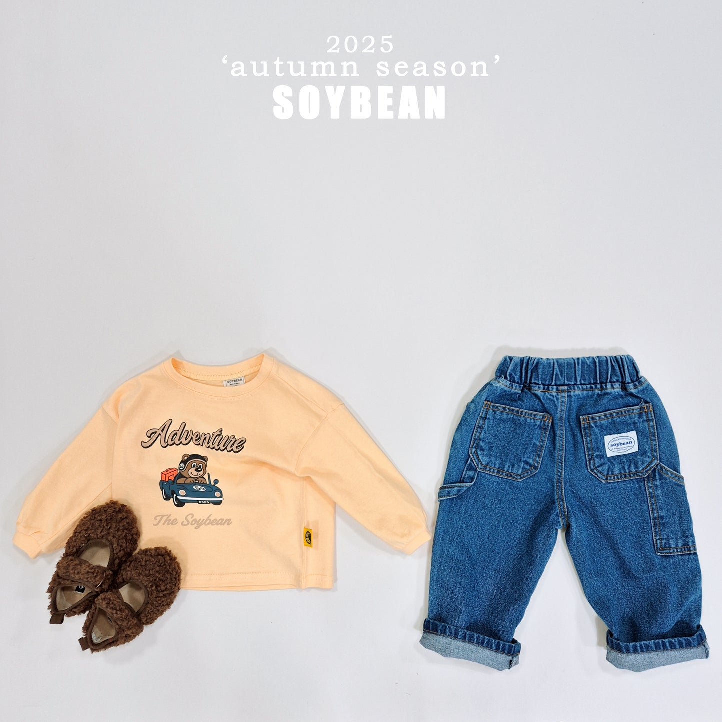 (Pre-order) Soybean Kids - Mini Car Bear Tee 미니카곰돌티셔츠 (3 Colors)