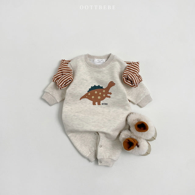 (Pre-order) OOTTBEBE - Winter Dinosaur Bodysuit 아기공룡전신수트 (3 Colors)