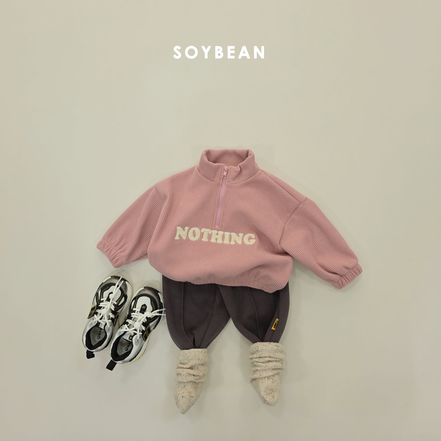 (Pre-order) Soybean Kids Winter - Fleece-Lined Pintuck Jogger Pants 양기모핀턱조거팬츠 (5 Colors)