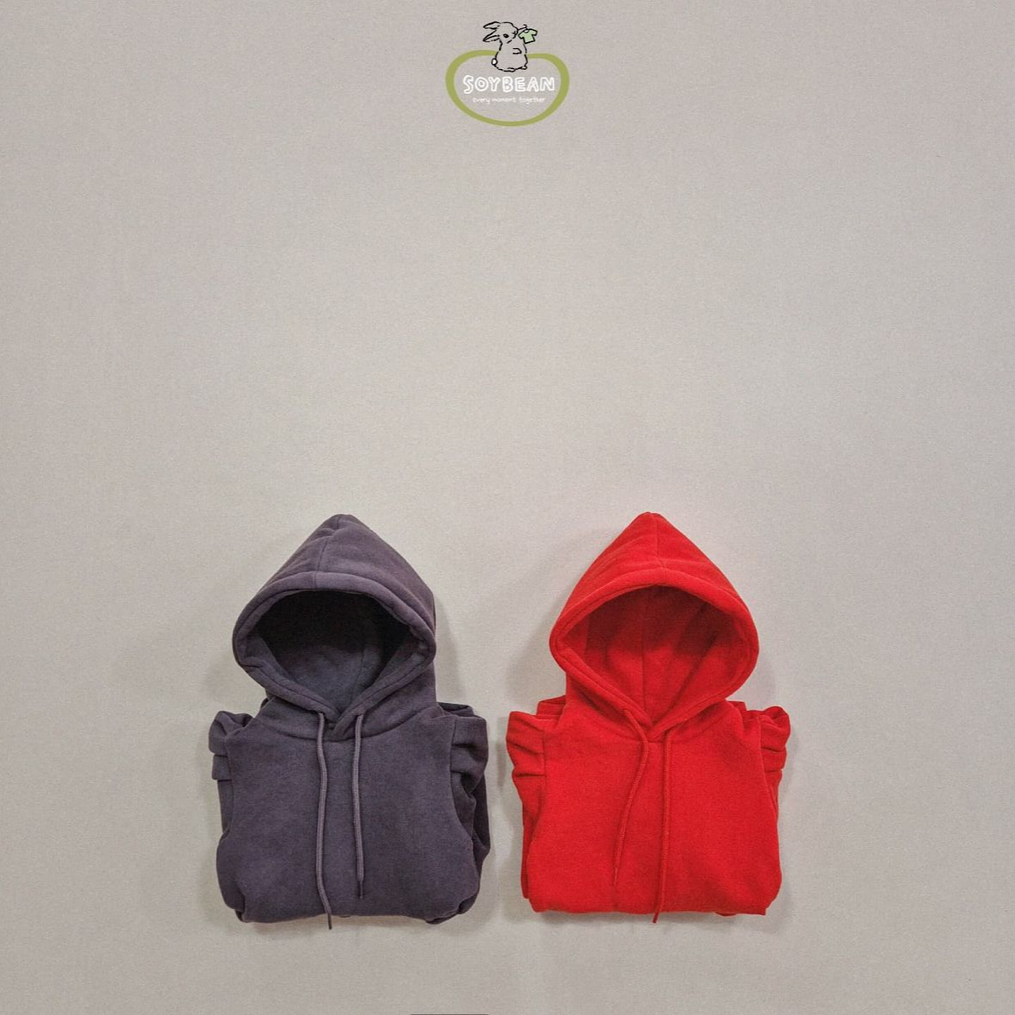 (Pre-order) Soybean Kids - Fleece-Lined Hooded Puff Dress 양기모후드원피스 (2 Colors)