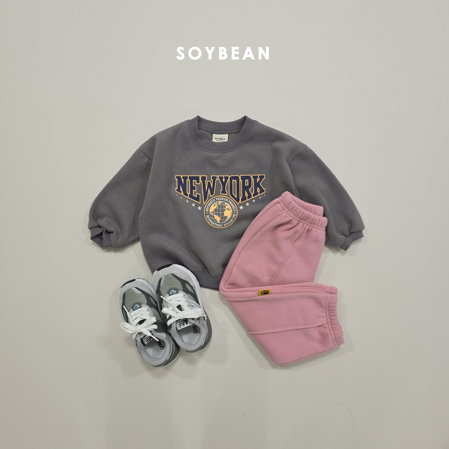 (Pre-order) Soybean Kids Winter - New York Brushed Fleece Sweatshirt 뉴욕기모맨투맨 (2 Colors)