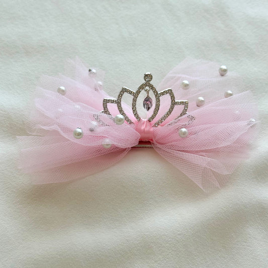 (Chenny Bong Bong) Kids’ Pink Princess Tiara Hair Clip (1 Piece)