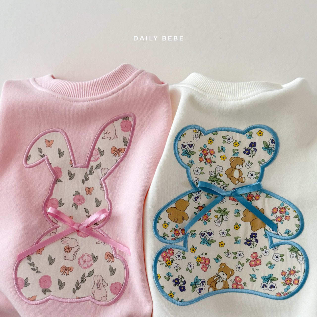 (In-stock) Daily Bebe Spring - Kids' Floral Sweatshirt 플로럴 맨투맨 (2 Colors) (Copy)