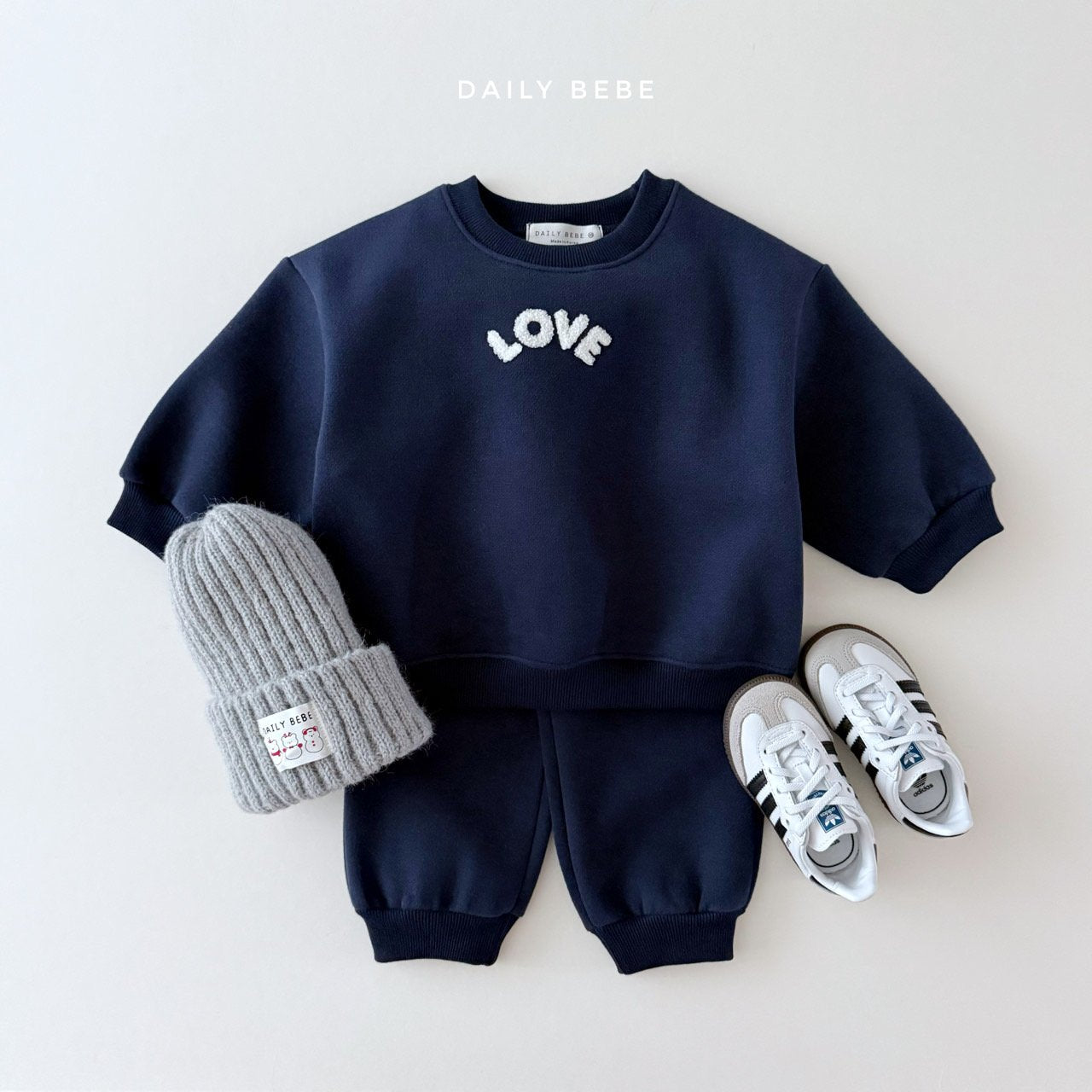 (Pre-order) Daily Bebe - Kids’ Love Top & Bottom Set 러브부클셋트 (4 Colors)