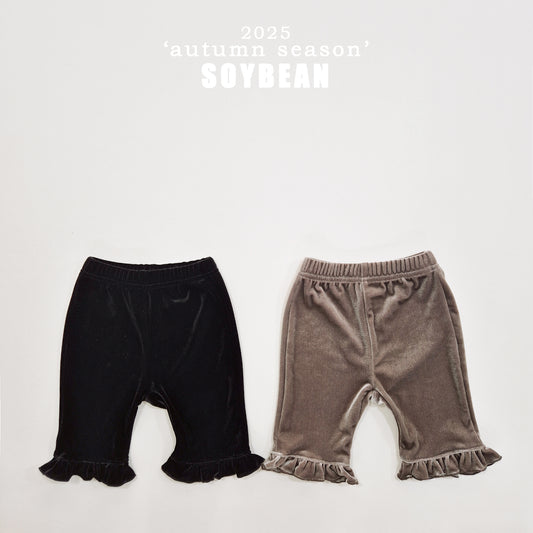 (Pre-order) Soybean Kids - Capri Frill Velvet Pants 카프리프릴팬츠 (2 Colors)
