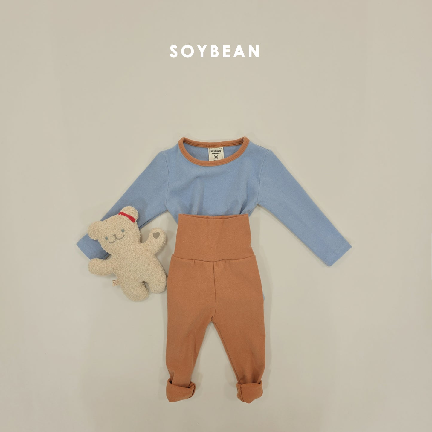 (Pre-order) Soybean Kids Winter - Warm Hug Fleece-Lined Pajama Set 따숩허그세트 (4 Colors)