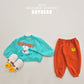 (Pre-order) Soybean Kids - Cloud Bunny Color Block Top & Bottom Set 구름토끼배색상하복 (2 Colors)