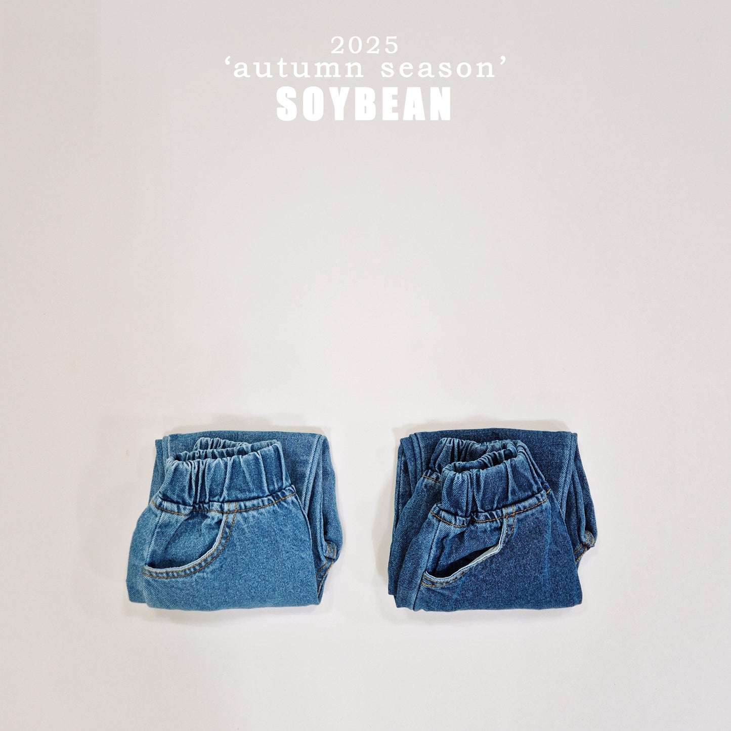 (Pre-order) Soybean Kids - Tapered Denim Pants 테이퍼드데님팬츠 (2 Colors)