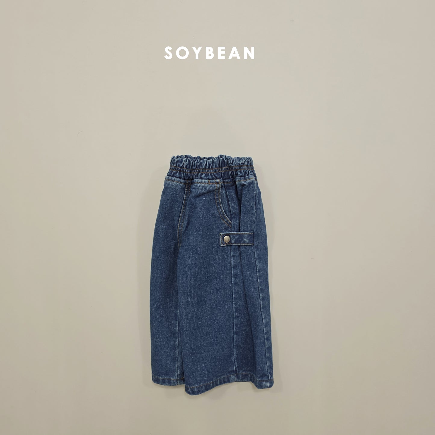 (Pre-order) Soybean Kids Winter - Snap Cut Fleece-Lined Denim Pants 스냅컷기모데님 (2 Colors)