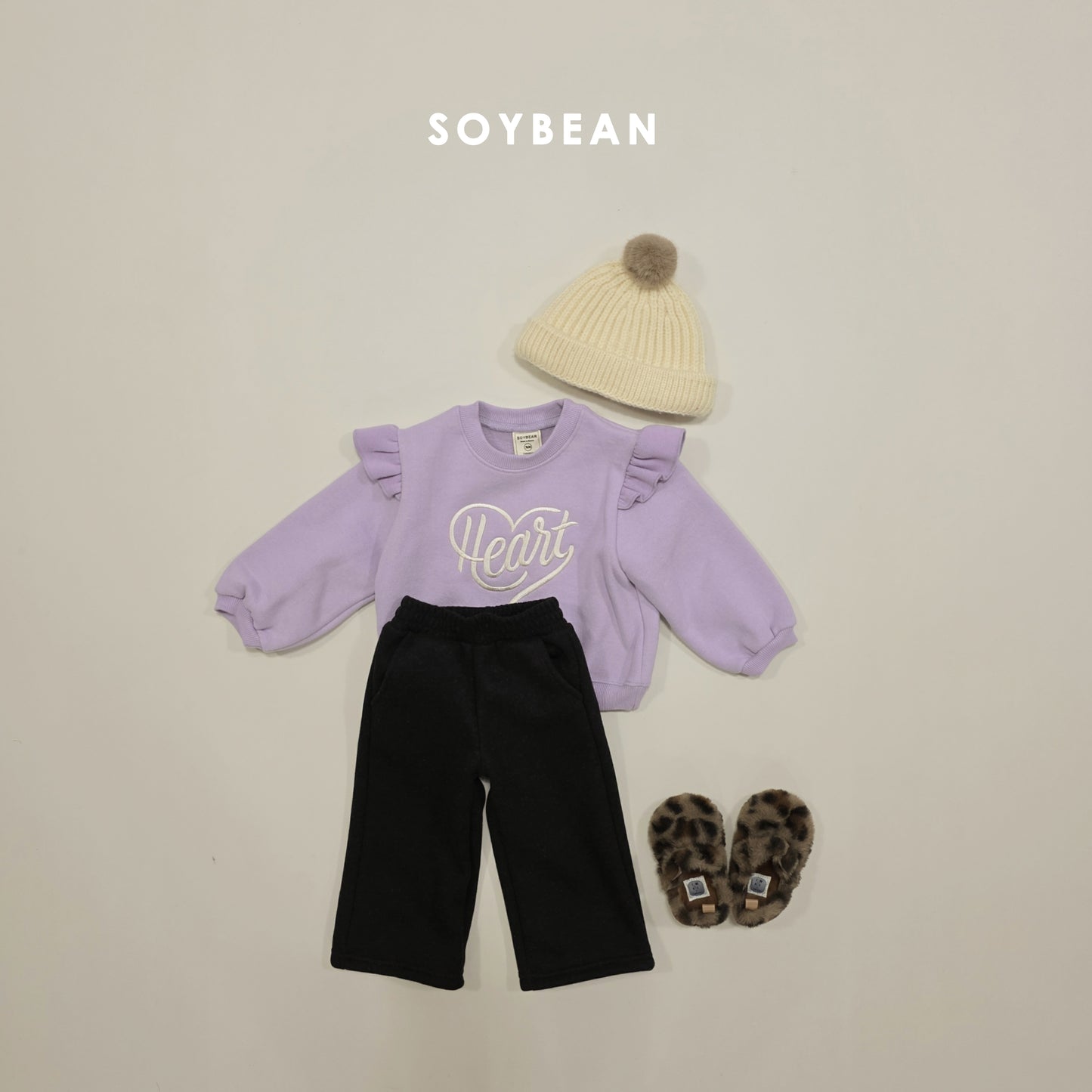 (Pre-order) Soybean Kids Winter - Cozy Fleece Wide Pants 코지플리스와이드팬츠 (4 Colors)