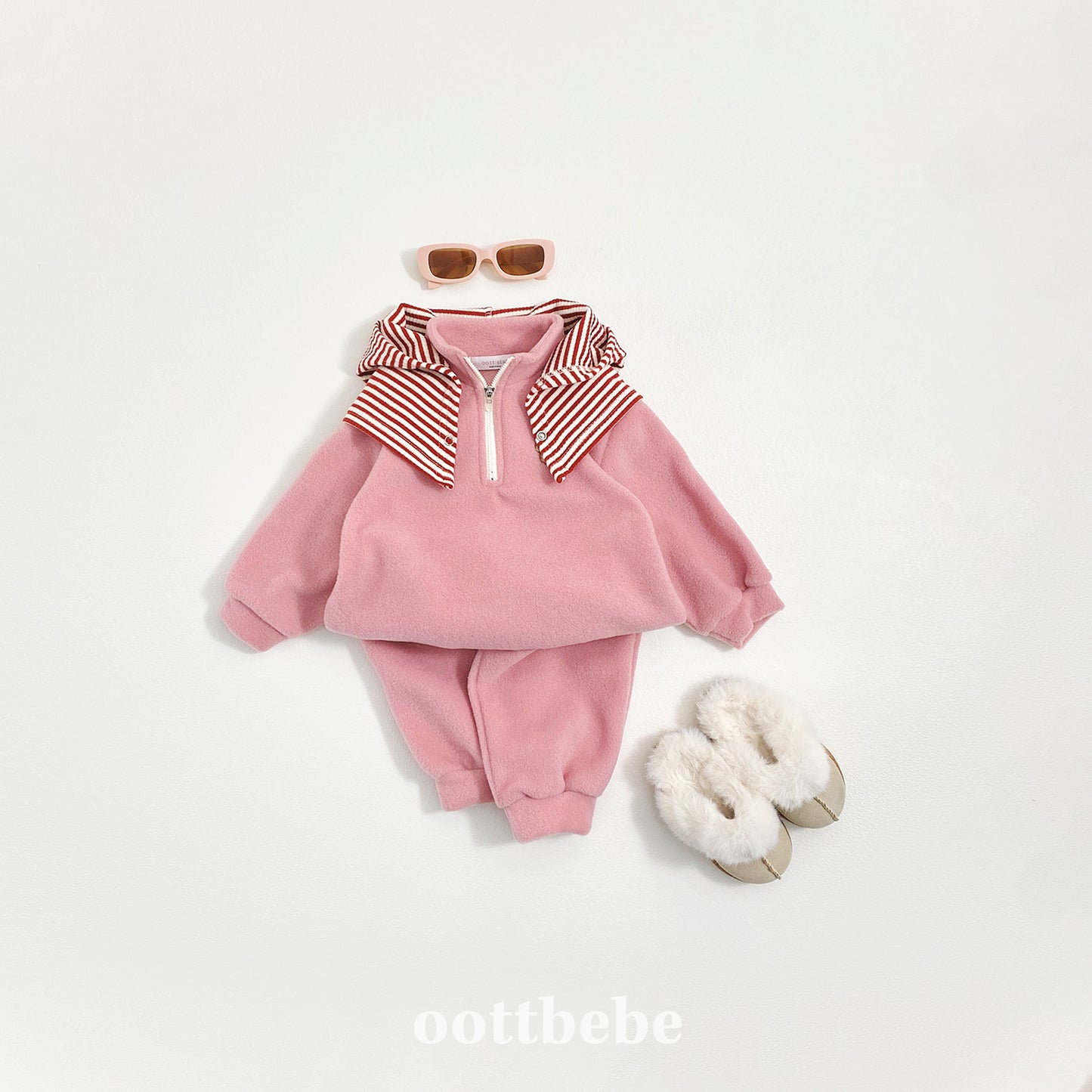 (Pre-order) OOTTBEBE Winter - Puppy Fleece Anorak Top & Bottom Set 멍멍아노락상하복 (4 Colors)