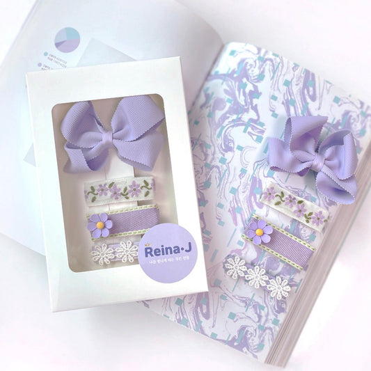 (Reina.J) Kids’ Baby Violet Non-slip Hair Clips 4-piece Set