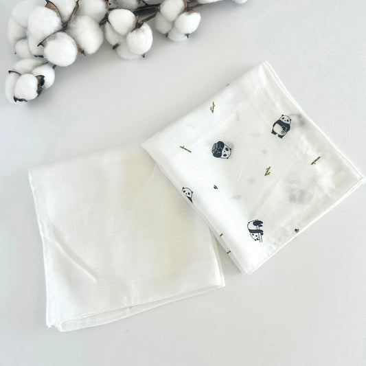 (Baby Boom) Bamboo Baby Gauze & Embossed Hankie Set / Baby Burp Cloth Set (10p)