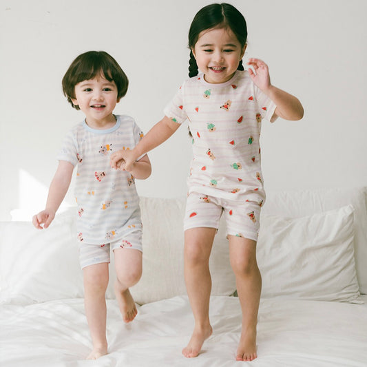 (Baby Boom) Bamboo Mesh Pajama Set (4 Colors)