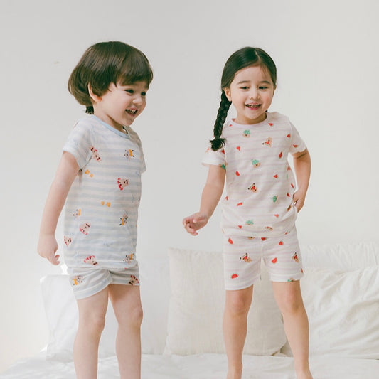 (Baby Boom) Bamboo Mesh Pajama Set (4 Colors)