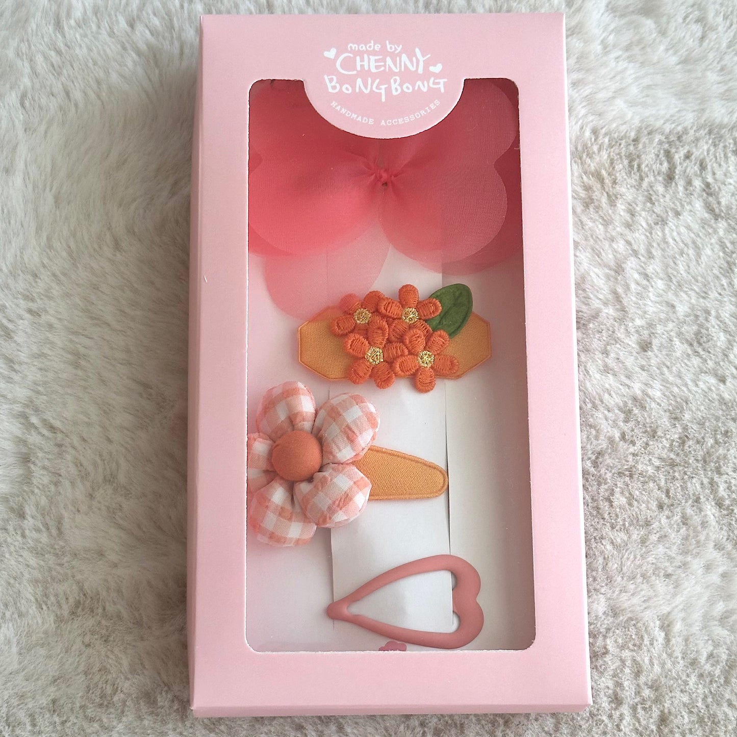 (Chenny Bong Bong) Kids’ Orange Blossom Clips 4-piece Set