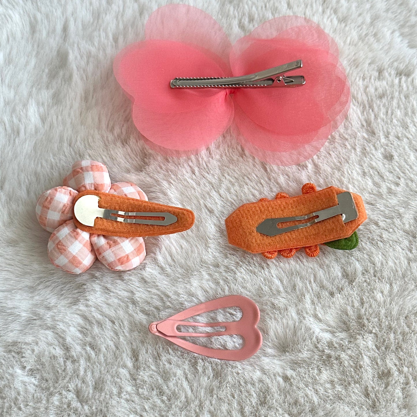 (Chenny Bong Bong) Kids’ Orange Blossom Clips 4-piece Set