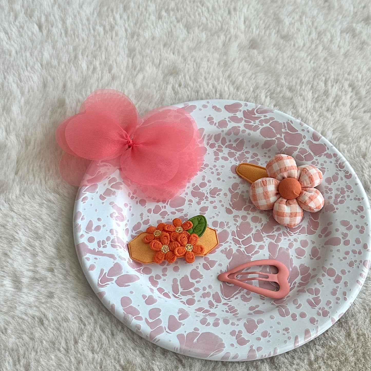 (Chenny Bong Bong) Kids’ Orange Blossom Clips 4-piece Set