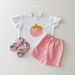 (In-stock) Daily Bebe Summer - Kids’ Fruit Jelly Top & Bottom Set 과일젤리세트 (4 Colors)