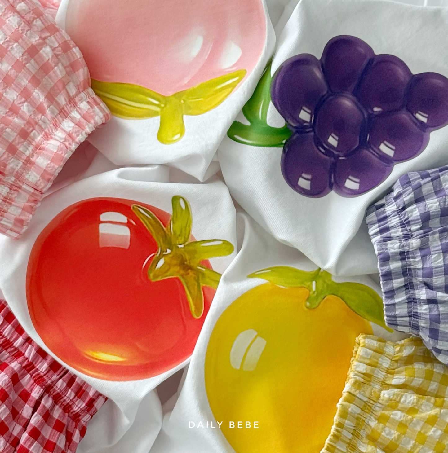 (In-stock) Daily Bebe Summer - Kids’ Fruit Jelly Top & Bottom Set 과일젤리세트 (4 Colors)