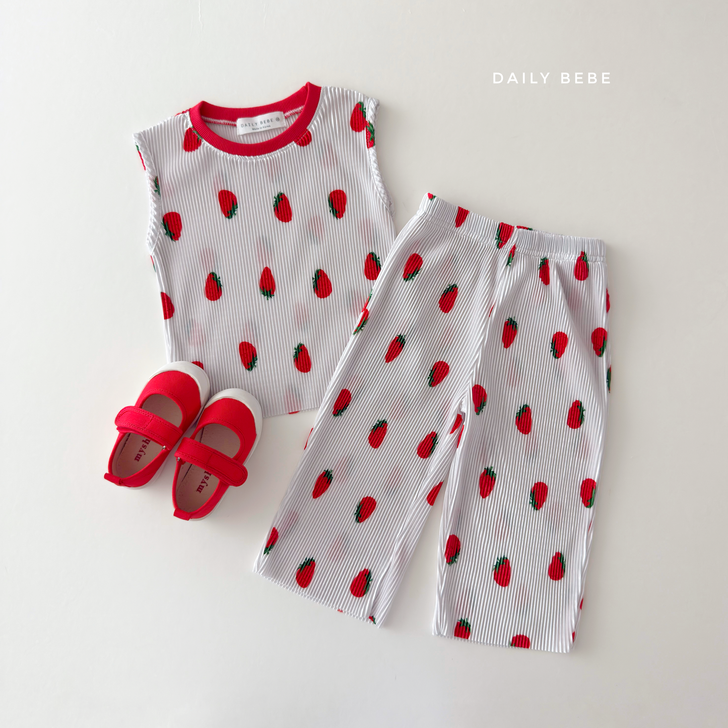 (Pre-order) Daily Bebe Summer - Kids’ Color-Block Pleats Set 배색 플리츠 세트 (8 Colors)