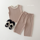 (Pre-order) Daily Bebe Summer - Kids’ Color-Block Pleats Set 배색 플리츠 세트 (8 Colors)