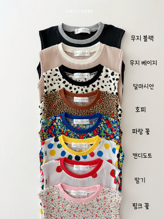 (Pre-order) Daily Bebe Summer - Kids’ Color-Block Pleats Set 배색 플리츠 세트 (8 Colors)