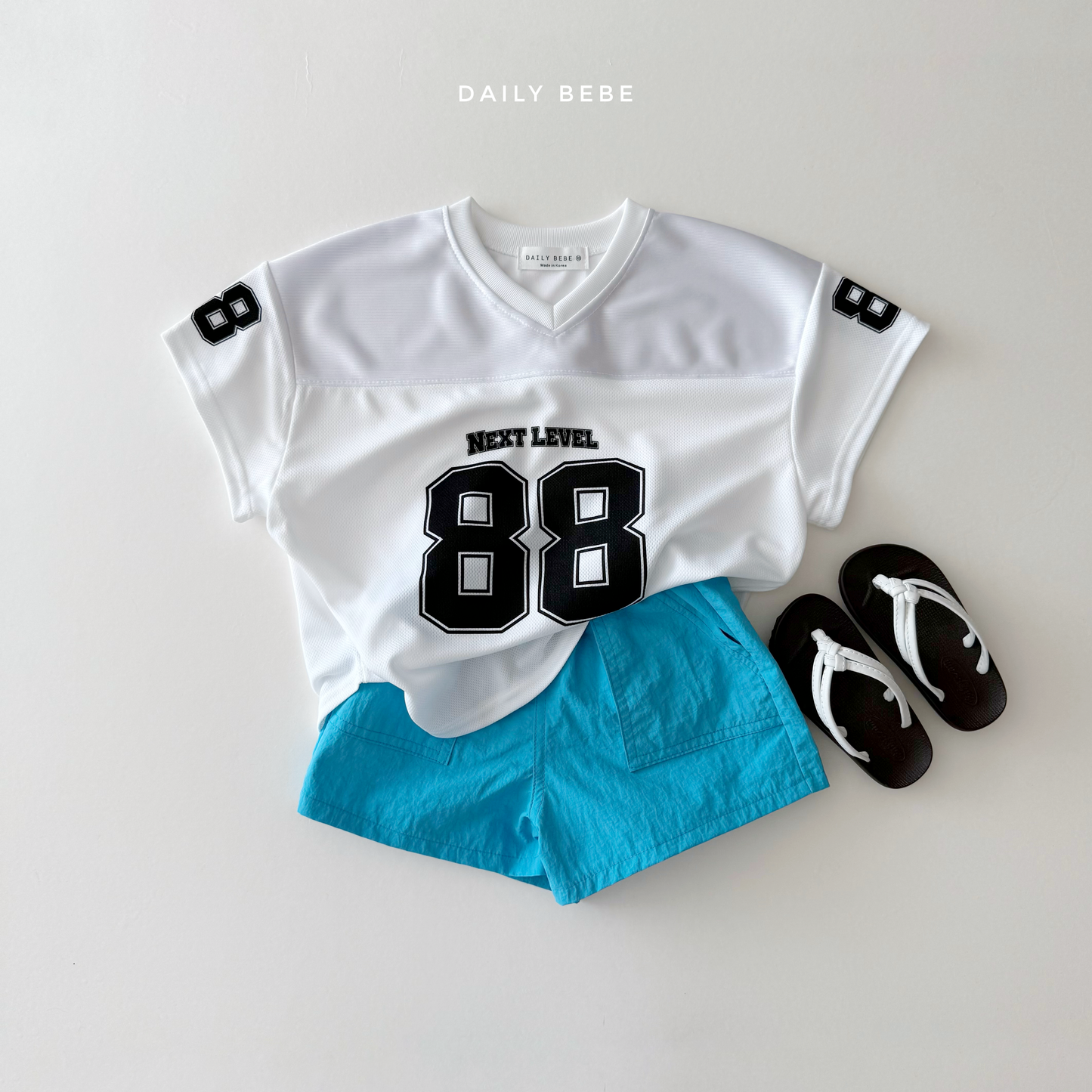 (Pre-order) Daily Bebe Summer - Kids' Mesh 88 Jersey T-Shirt 메쉬 88 져지티 (2 Colors)